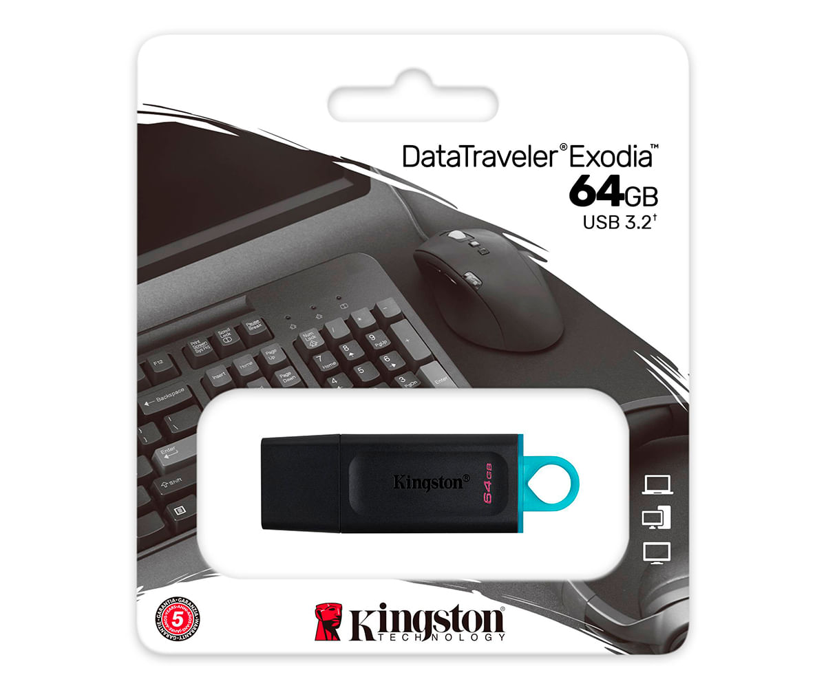 PENDRIVE KINGSTON DATATRAVELER EXODIA DTX USB 3.2 64GB NEGRO