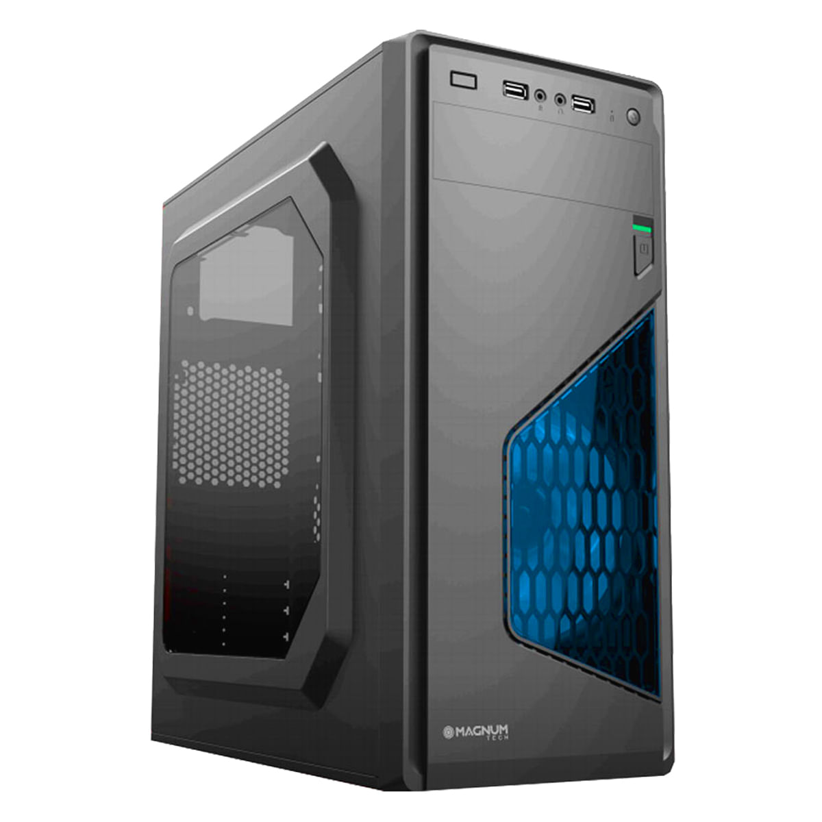 GABINETE MAGNUM TECH MT-436B 1X FAN LED BLUE