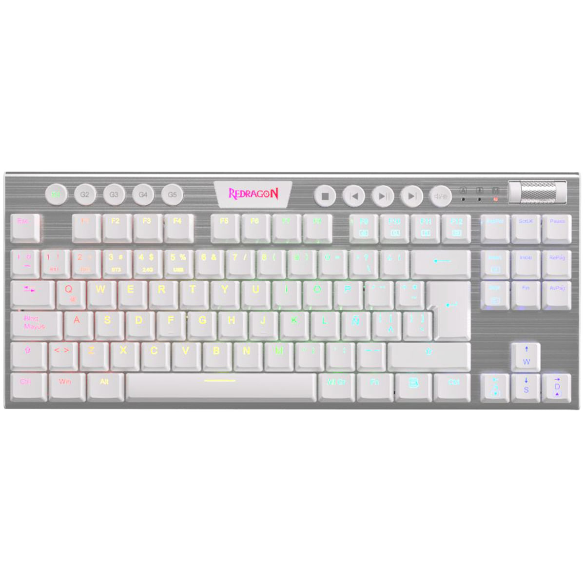 TECLADO REDRAGON HORUS K622 TKL MECÁNICO RGB BLANCO