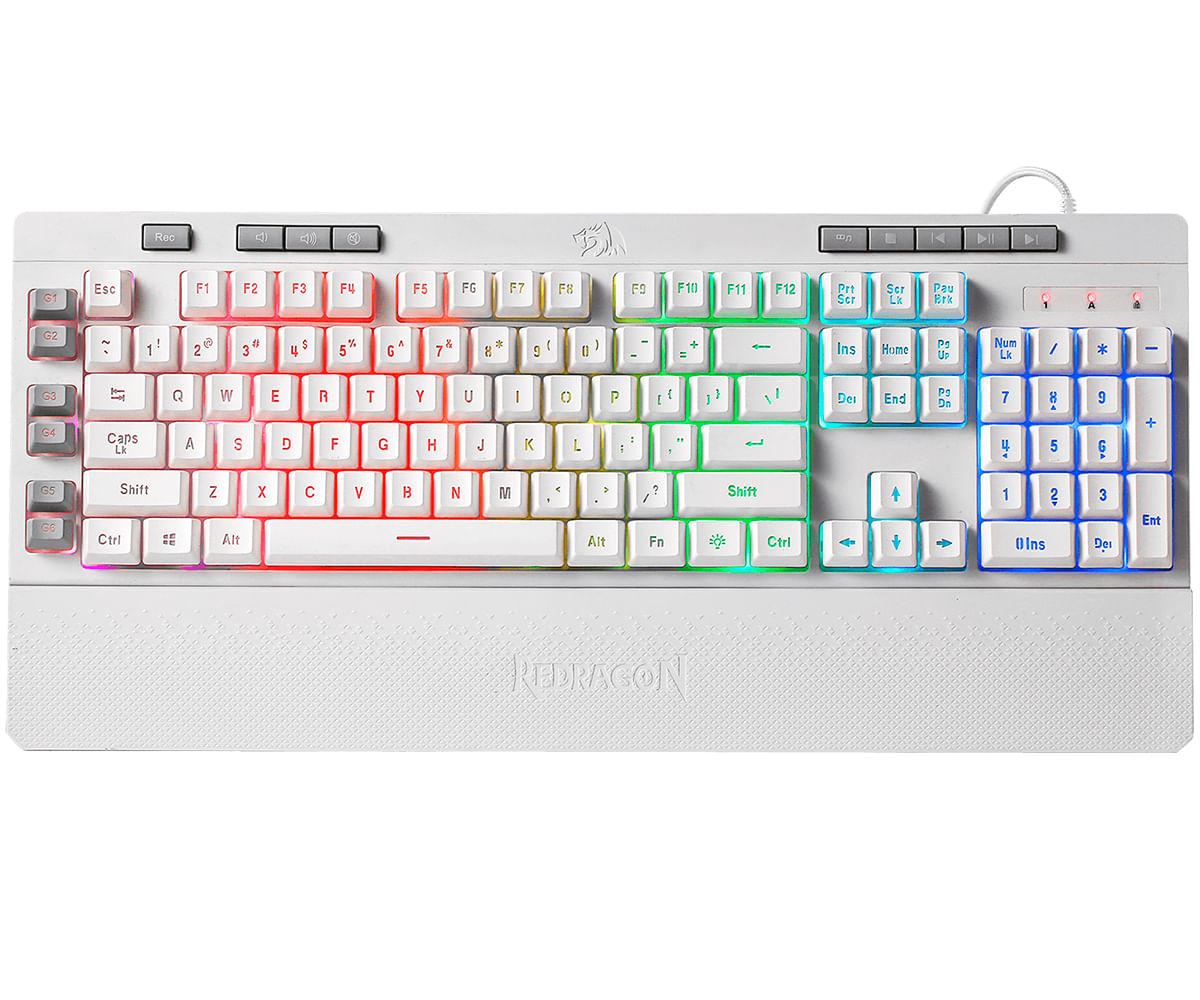 TECLADO REDRAGON SHIVA K512 RGB BLANCO