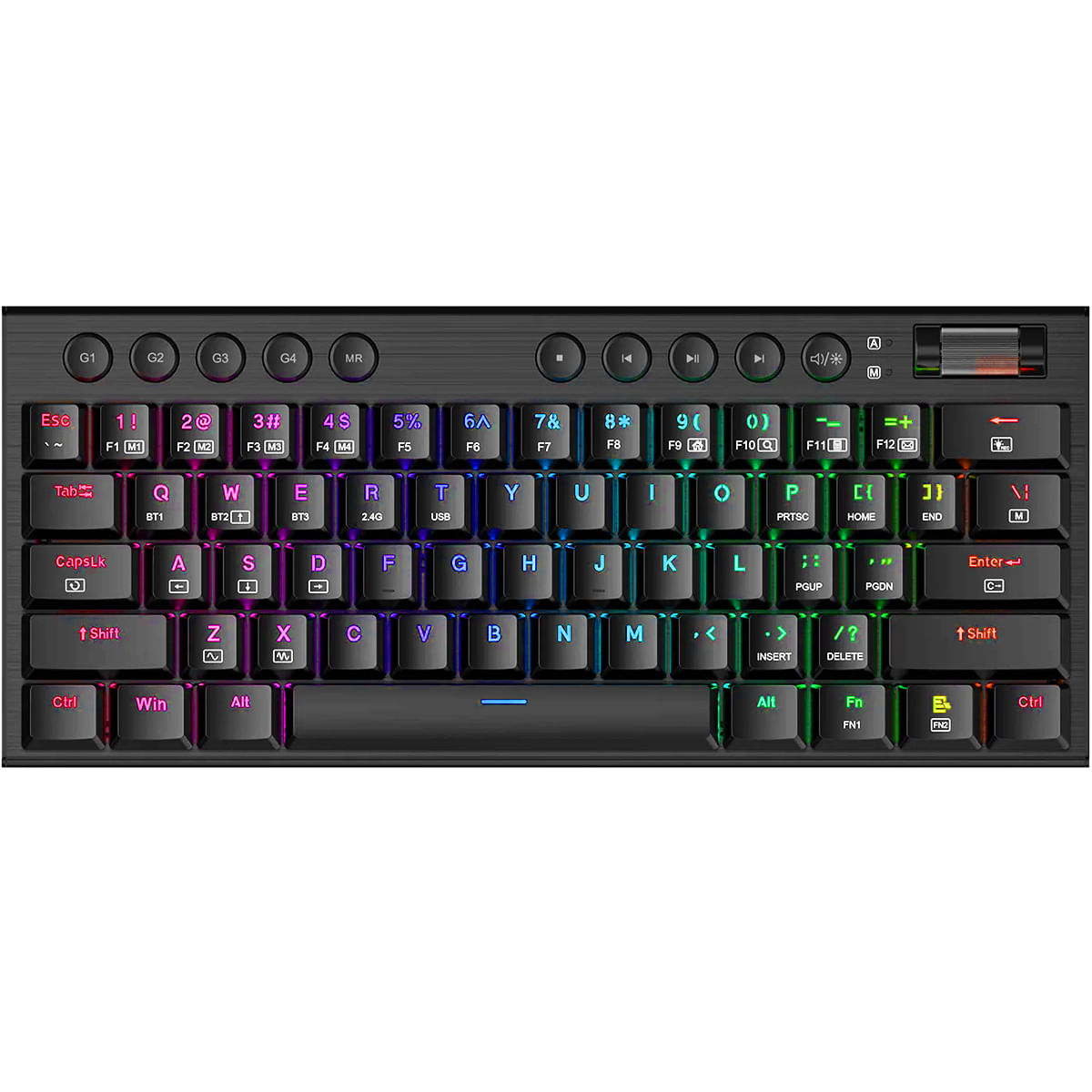 TECLADO REDRAGON HORUS MINI PRO K632 MECÁNICO INALÁMBRICO RGB BLACK
