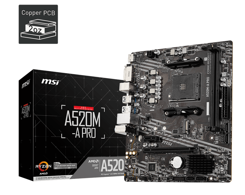 MOTHERBOARD MSI A520M-A PRO DDR4 AM4