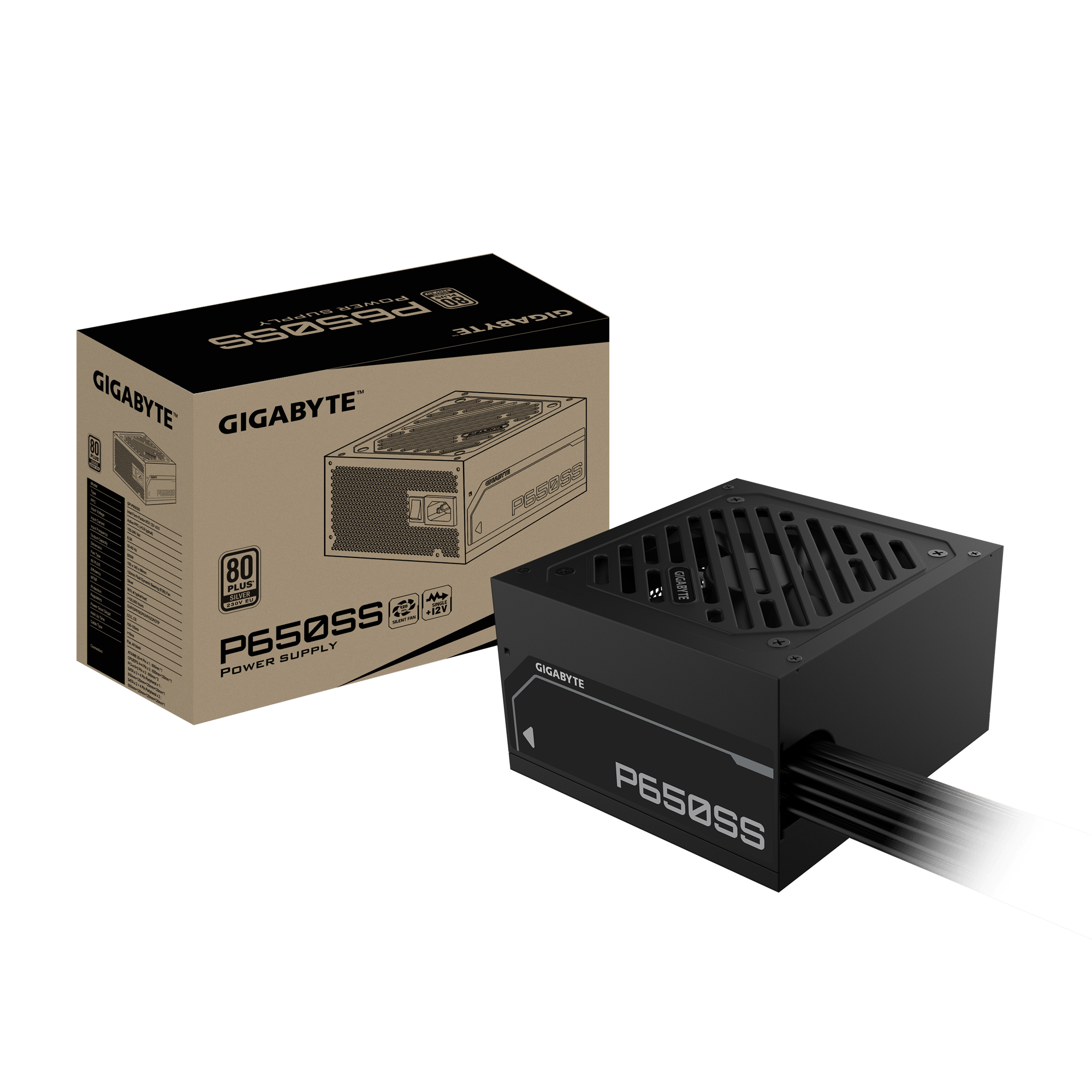 FUENTE GIGABYTE P-SS 80+ SILVER 650W NEGRO