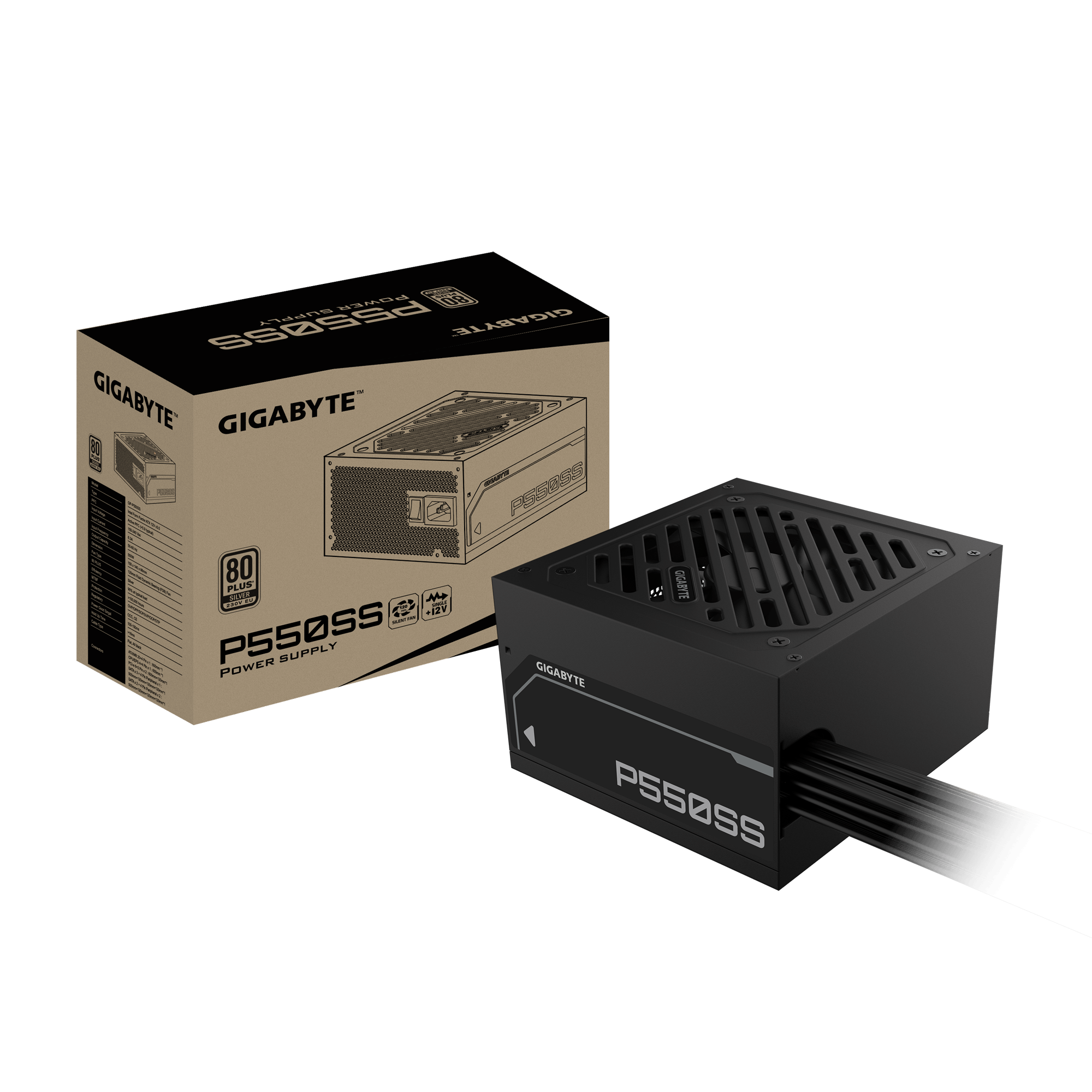 FUENTE GIGABYTE P-SS 80+ SILVER 550W NEGRO