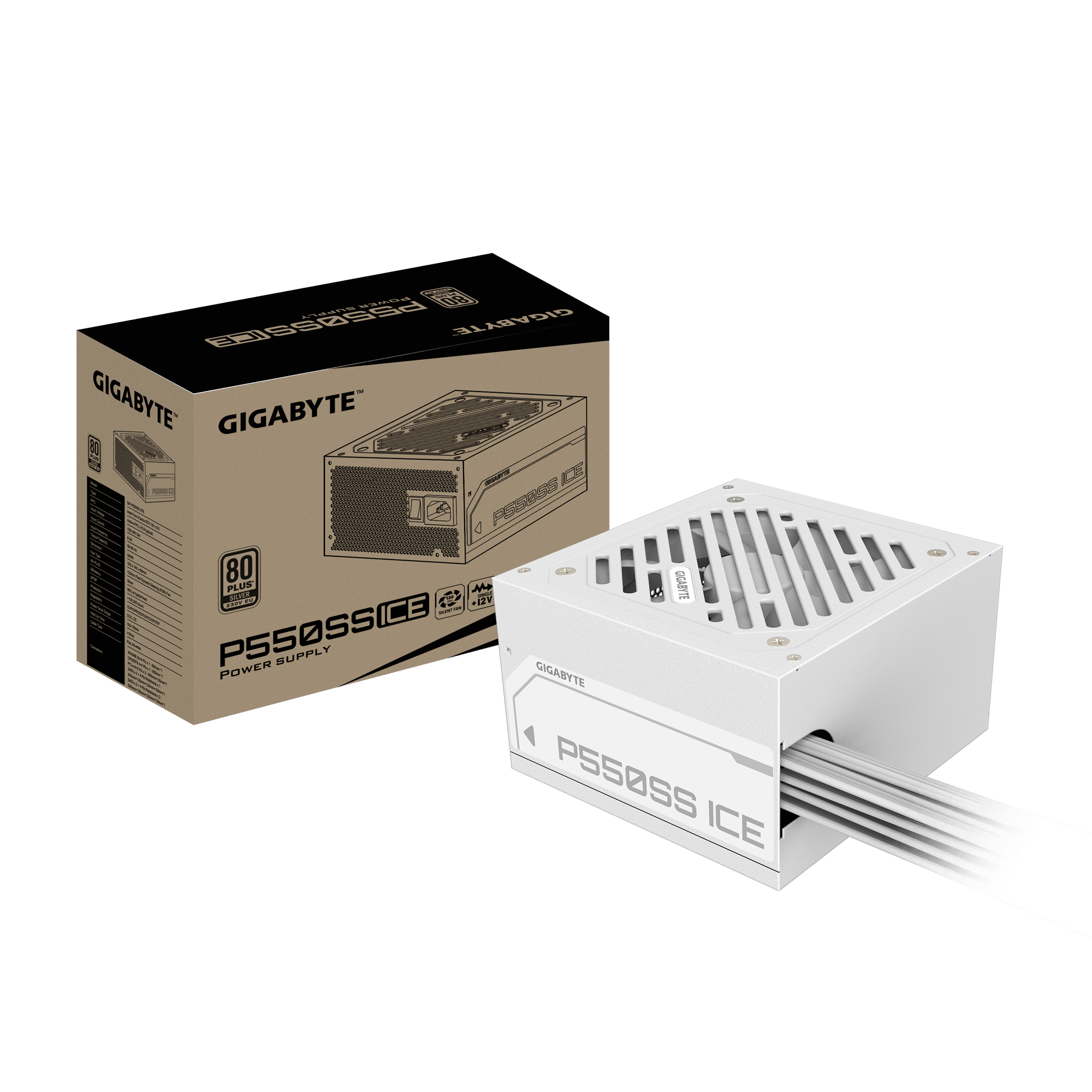 FUENTE GIGABYTE P-SS 80+ SILVER 550W BLANCO