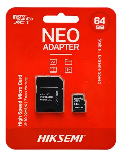 MEMORIA MICROSD HIKSEMI NEO 64GB CON ADAPTADOR