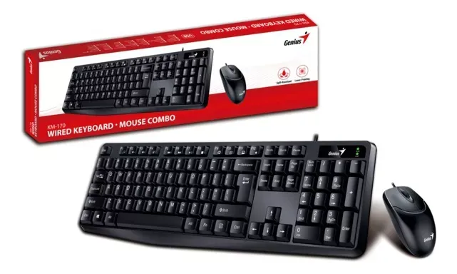 KIT GENIUS KM-170 TECLADO Y MOUSE USB