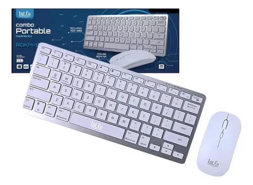 KIT INTCO RDKM-908 TECLADO Y MOUSE BLUETOOTH BLANCO