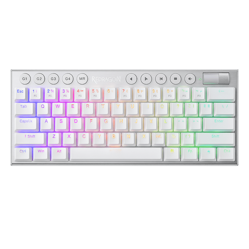 TECLADO REDRAGON HORUS K632W PRO MECÁNICO RGB WHITE