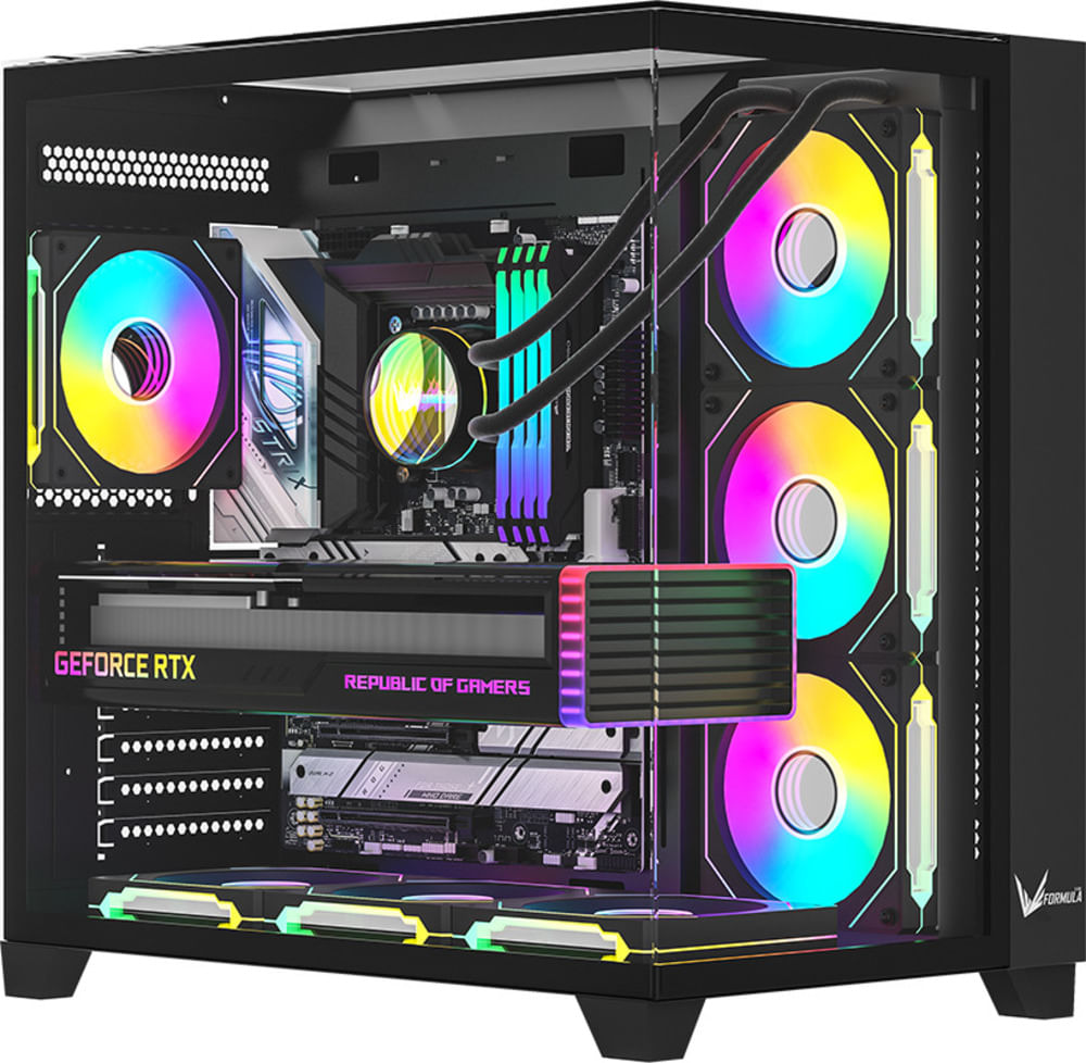 GABINETE FORMULA V CRYSTAL Z9 FLOE ARGB 7 FAN BLACK