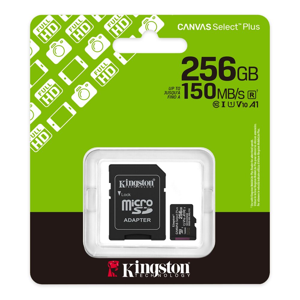 MEMORIA MICROSD KINGSTON CANVAS 150MB/S 256GB