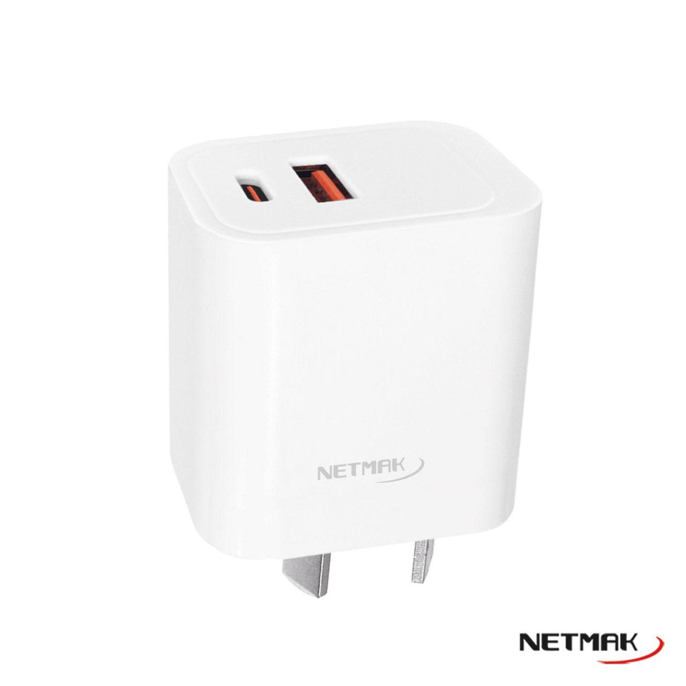 CARGADOR CELULAR NETMAK 20W USB-C QC