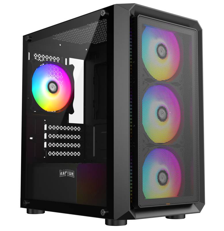 GABINETE RAPTOR INFINITY TG X2 MT RGB FANX4 MESH