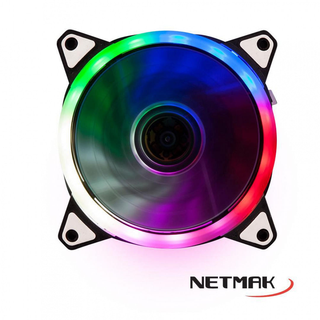 COOLER GABINETE NETMAK NM-RING CON LEDS 120MM BLUE