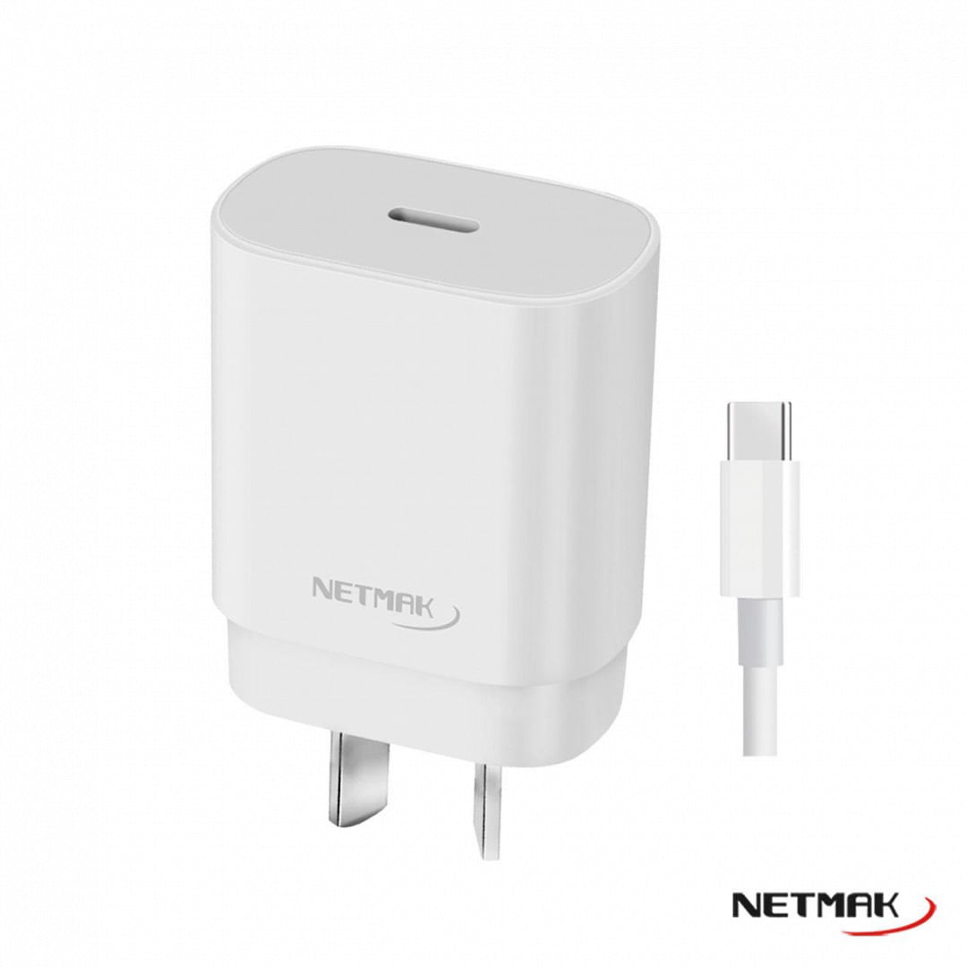 CARGADOR CELULAR NETMAK USB-C CON CABLE 30W