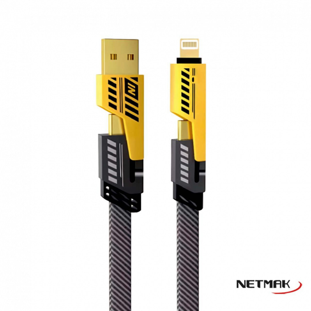 CABLE 4 EN 1 USB-C USB LIGHTNING NM-123 NETMAK