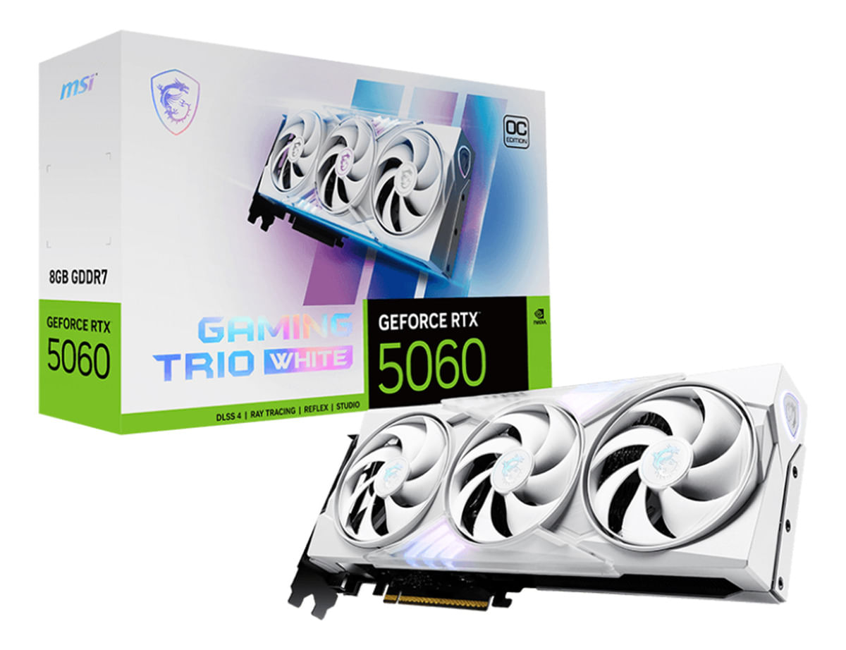 PLACA DE VIDEO MSI GEFORCE RTX 5060 GAMING TRIO OC 8GB BLANCO