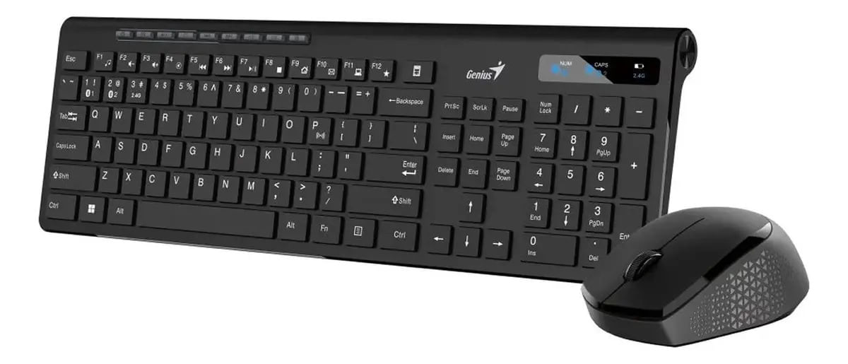 KIT GENIUS SLIMSTAR 8230 TECLADO Y MOUSE INALÁMBRICO BLUETOOTH NEGRO