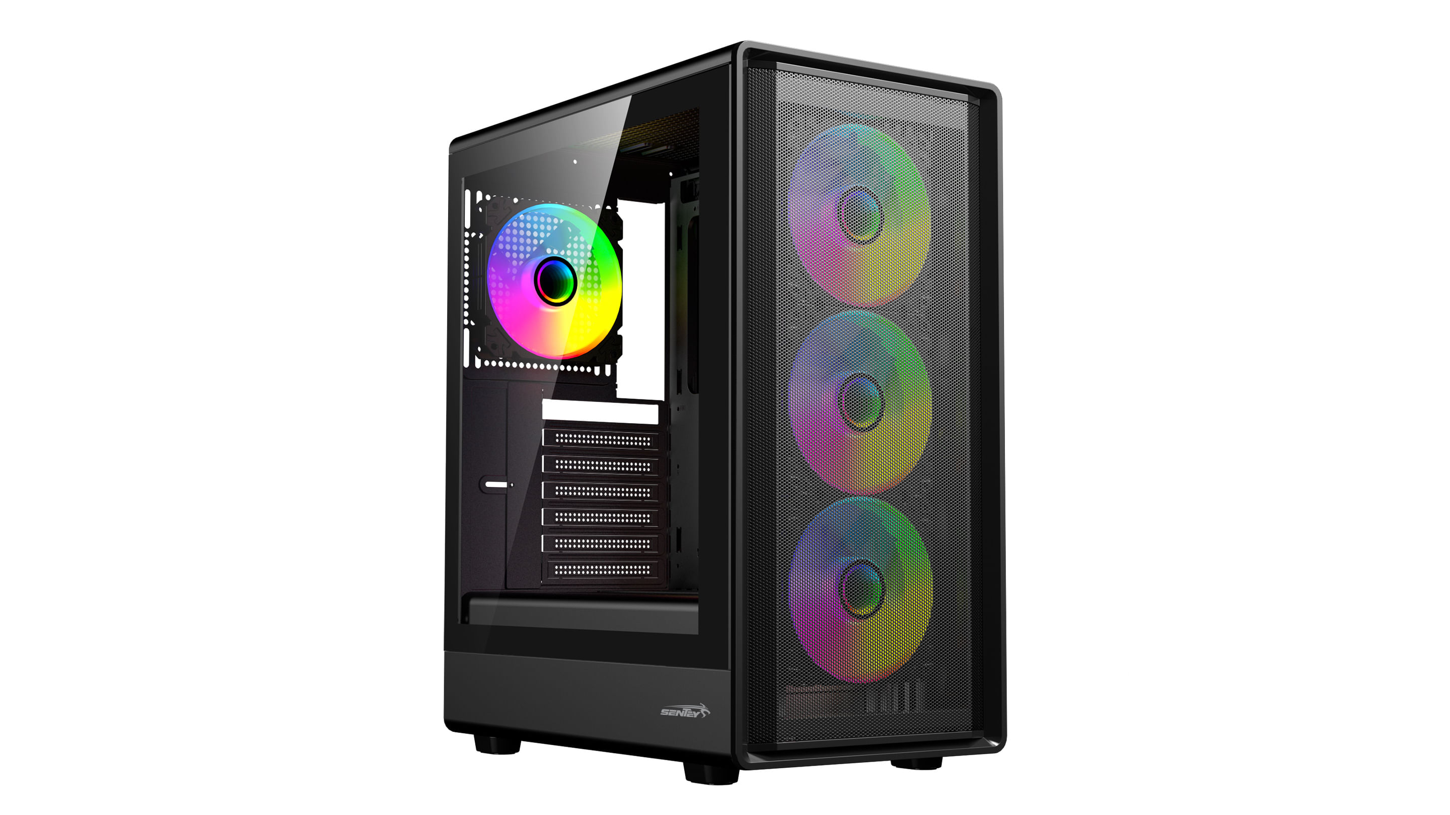 GABINETE SENTEY STREGA 4F ARGB BLACK
