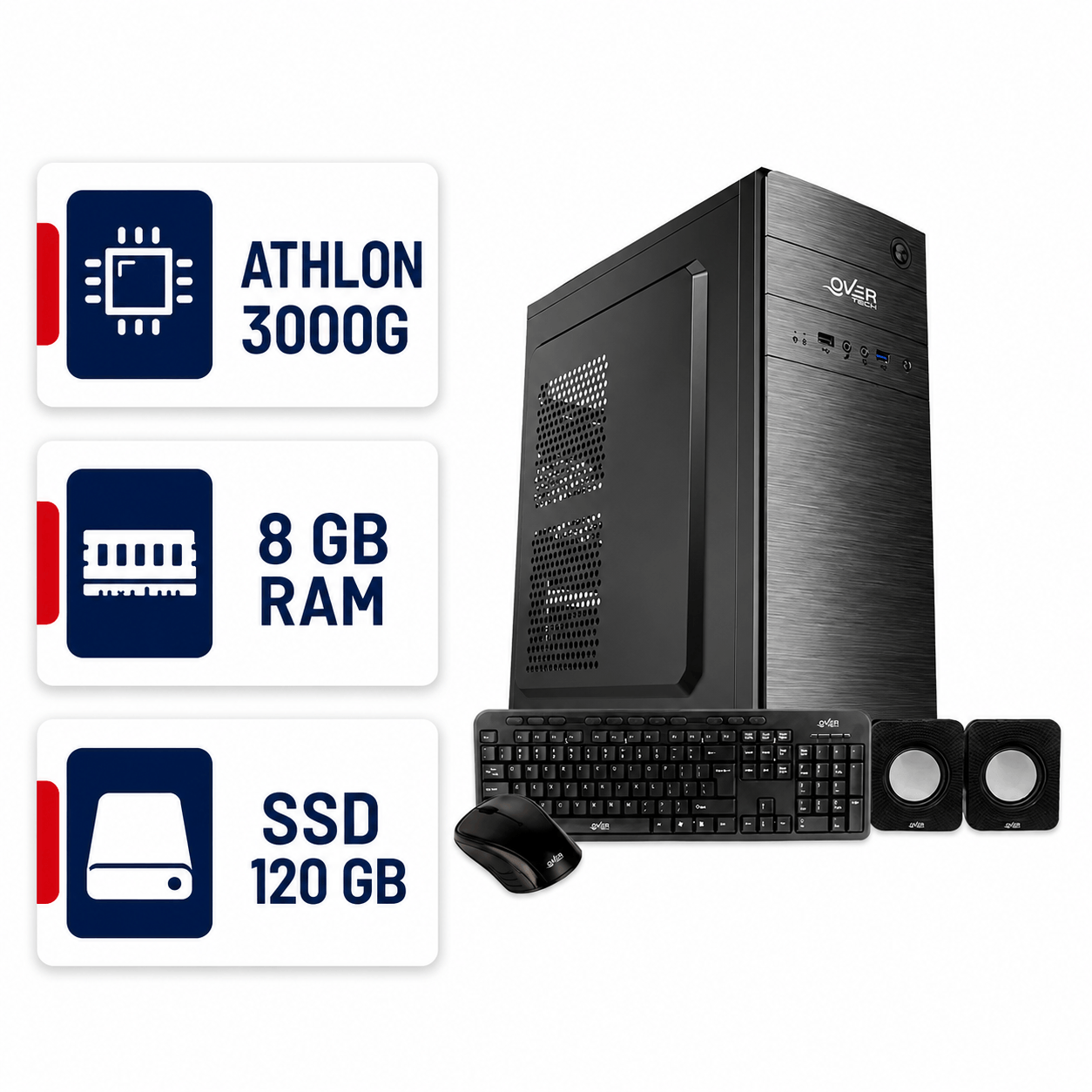 PC ARMADA AMD ATHLON 3000G 8GB RAM SSD 120GB
