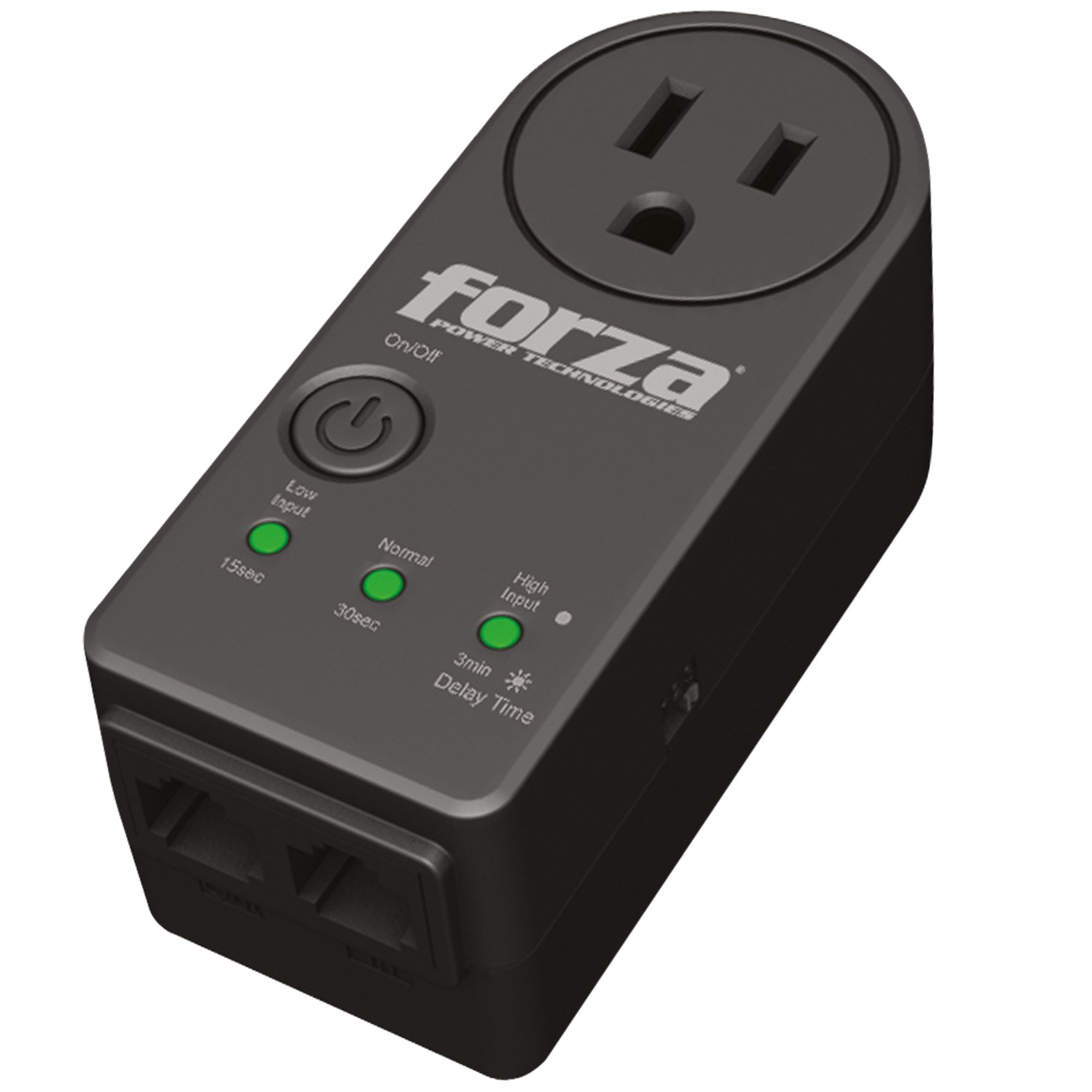 PROTECTOR DE VOLTAJE FORZA FVP-1202 900J 1800W NEGRO