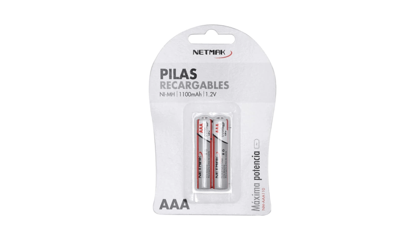 PILAS NETMAK AAA RECARGABLES 1100MAH X2