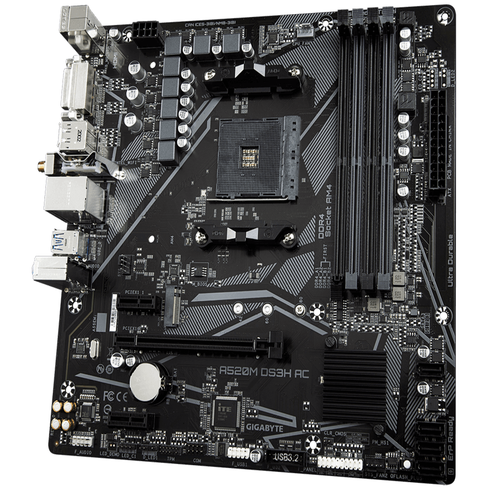 MOTHERBOARD GIGABYTE A520M DS3H AC DDR4 AM4