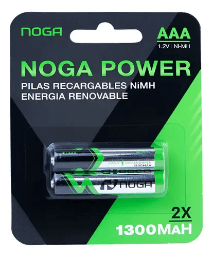 PILA RECARGABLE AAA 1300MAH NOGA X2