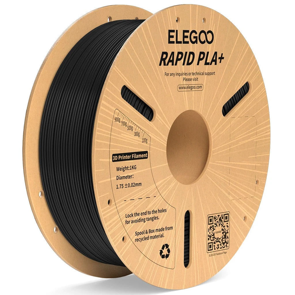 FILAMENTO ELEGOO PLA+ RÁPIDO 1.75MM 1KG NEGRO