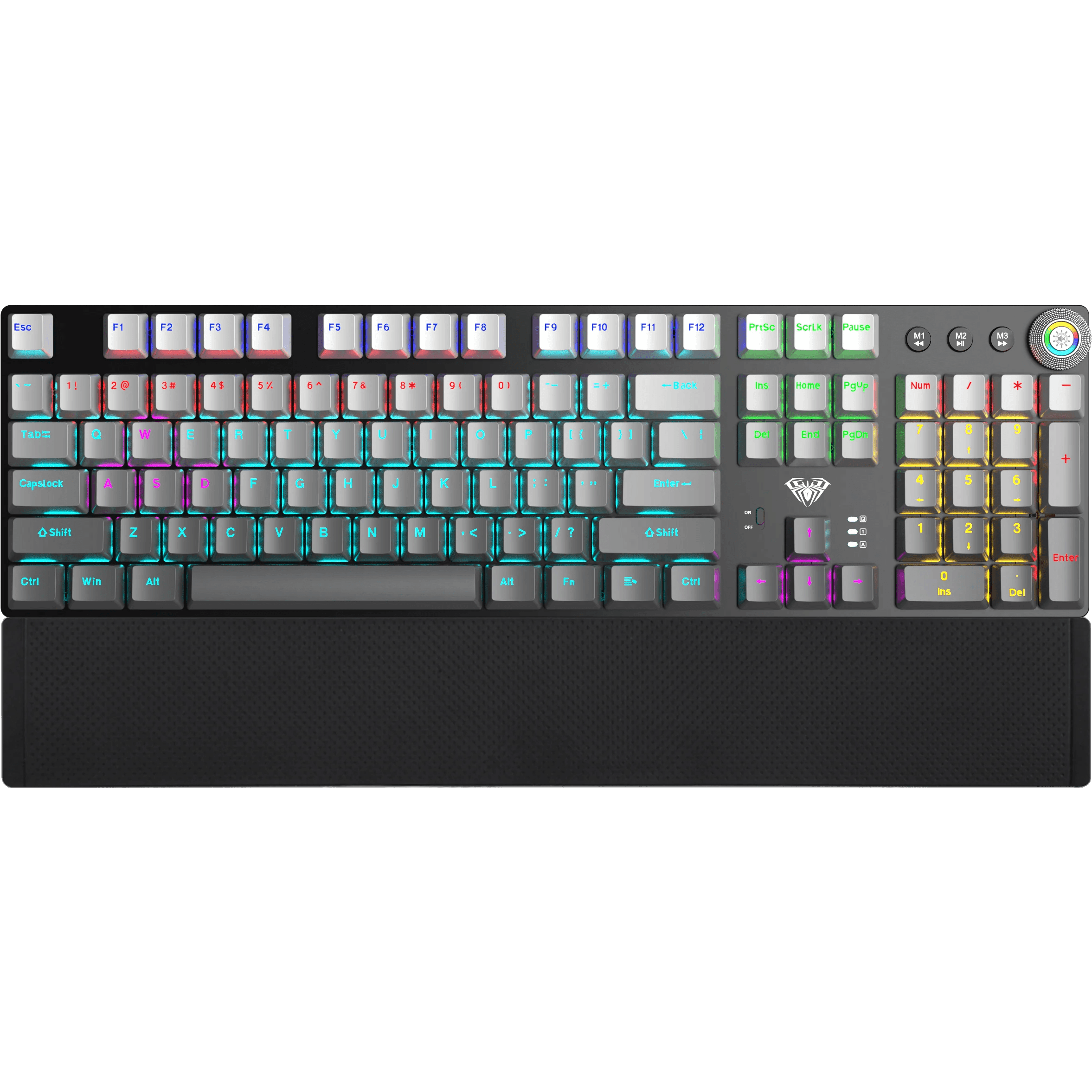 TECLADO AULA F2088AIR WIRELESS RGB GRIS