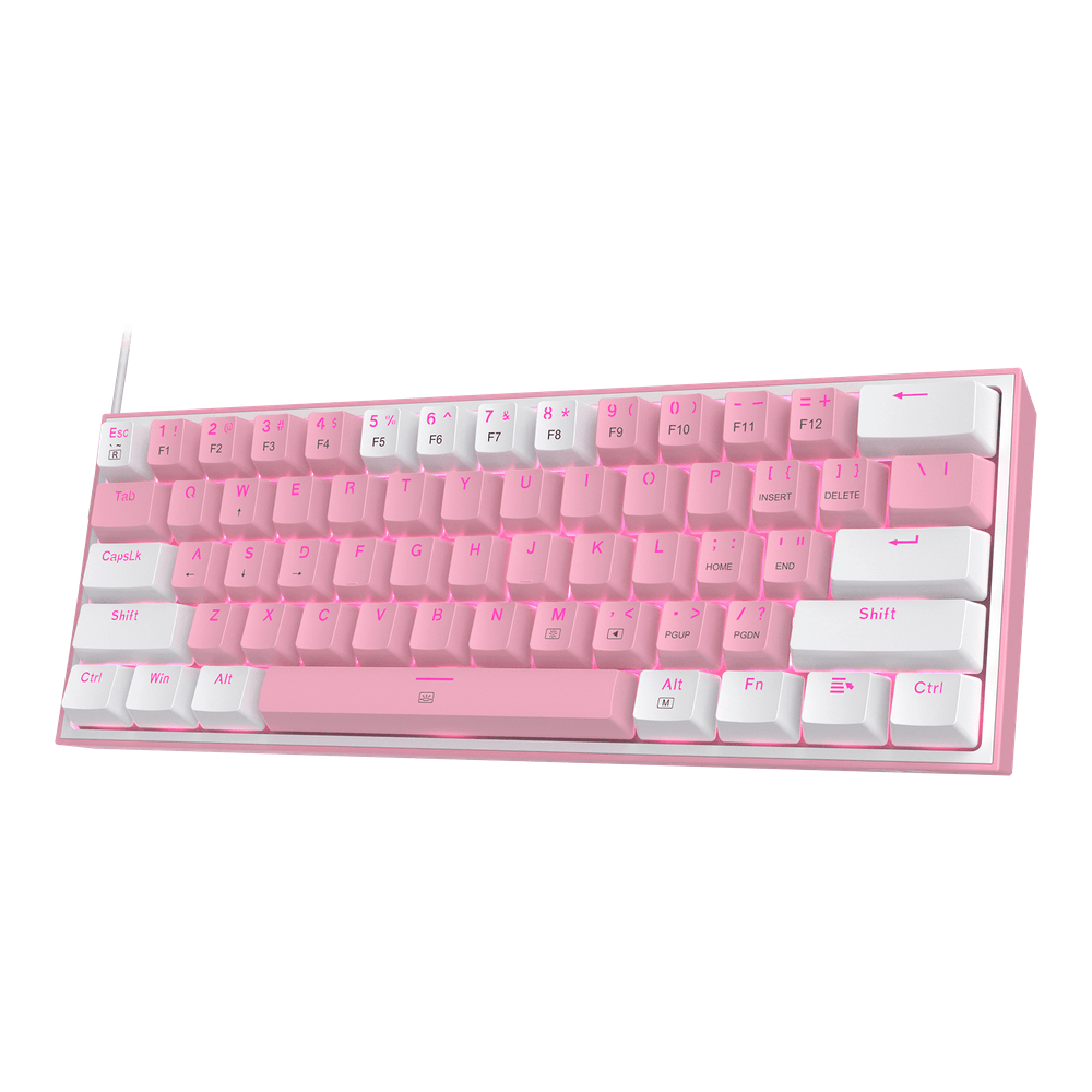TECLADO REDRAGON FIZZ K617-RGB PINK WHITE